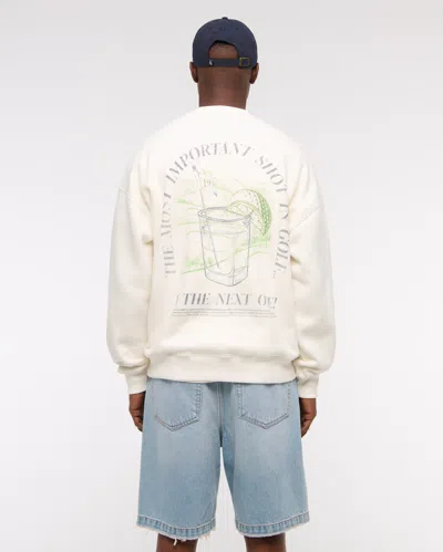 Abercrombie & Fitch Golf Graphic Crew Sweatshirt In White