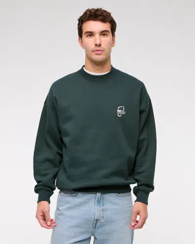 Abercrombie & Fitch Wm Phoenix Open Graphic Crew Sweatshirt In Green