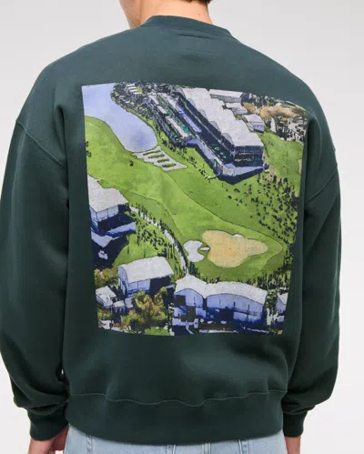 Abercrombie & Fitch Wm Phoenix Open Graphic Crew Sweatshirt In Green