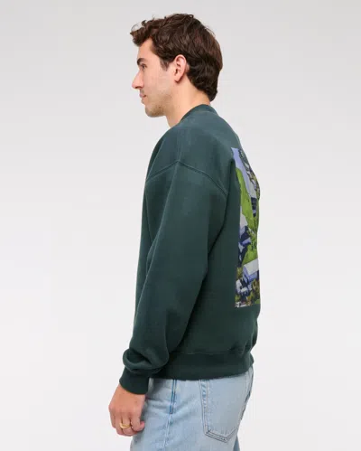 Abercrombie & Fitch Wm Phoenix Open Graphic Crew Sweatshirt In Green