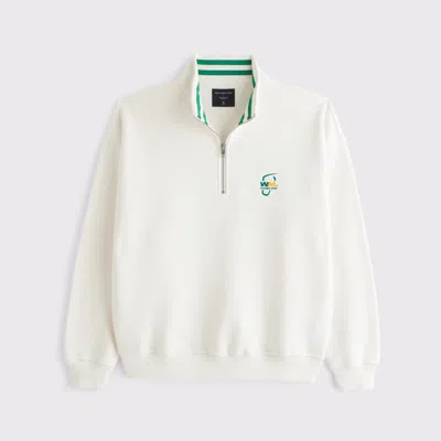 Abercrombie & Fitch Pga Phoenix Open Graphic Half-zip Sweatshirt In White