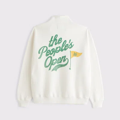 Abercrombie & Fitch Pga Phoenix Open Graphic Half-zip Sweatshirt In White