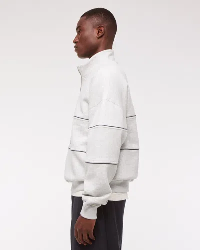 Abercrombie & Fitch Oracle Red Bull Racing Graphic Half-zip Sweatshirt In White