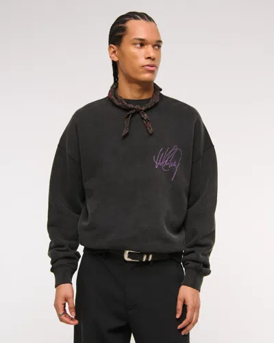 Abercrombie & Fitch Whitney Houston Graphic Crew Sweatshirt In Black