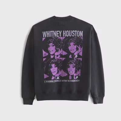 Abercrombie & Fitch Whitney Houston Graphic Crew Sweatshirt In Black