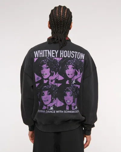 Abercrombie & Fitch Whitney Houston Graphic Crew Sweatshirt In Black