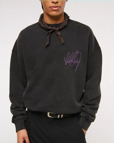Abercrombie & Fitch Whitney Houston Graphic Crew Sweatshirt In Black