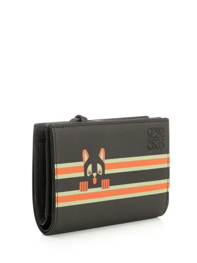 Loewe Futurist Cat Compact Wallet In Classic Calfskin