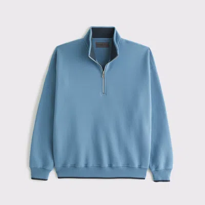 Abercrombie & Fitch Essential Half-zip Sweatshirt In Blue