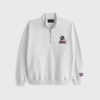 Abercrombie & Fitch New York Giants Half-zip Sweatshirt In White