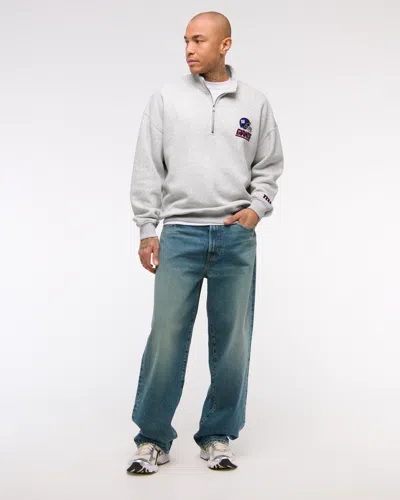 Abercrombie & Fitch New York Giants Half-zip Sweatshirt In White