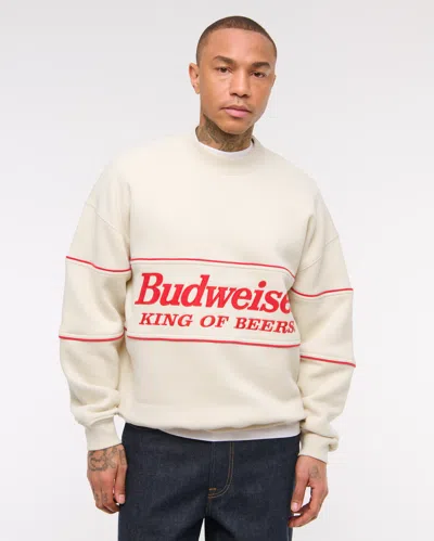 Abercrombie & Fitch Budweiser Graphic Crew Sweatshirt In Brown