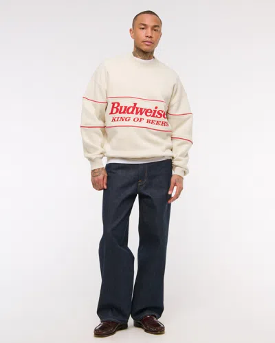 Abercrombie & Fitch Budweiser Graphic Crew Sweatshirt In Brown