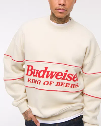 Abercrombie & Fitch Budweiser Graphic Crew Sweatshirt In Brown