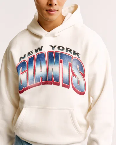 Abercrombie & Fitch New York Giants Graphic Popover Hoodie In White