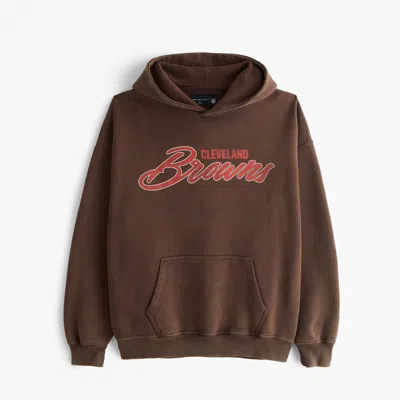Abercrombie & Fitch Cleveland Browns Graphic Popover Hoodie In Brown