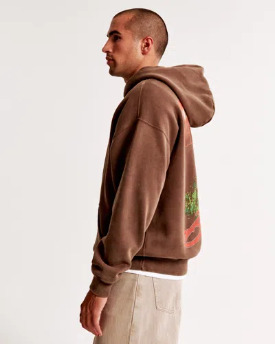 Abercrombie & Fitch Cleveland Browns Graphic Popover Hoodie In Brown