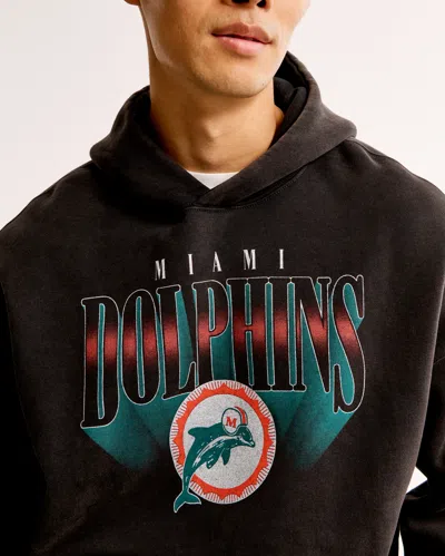 Abercrombie & Fitch Miami Dolphins Graphic Popover Hoodie In Neutral