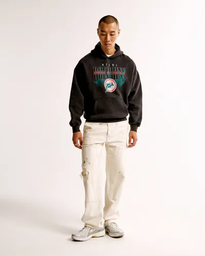 Abercrombie & Fitch Miami Dolphins Graphic Popover Hoodie In Neutral