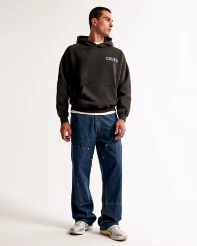 Abercrombie & Fitch Indianapolis Colts Graphic Popover Hoodie In Black