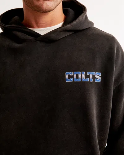 Abercrombie & Fitch Indianapolis Colts Graphic Popover Hoodie In Black