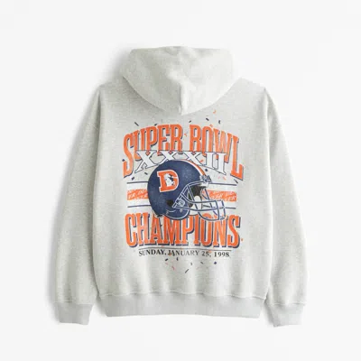 Abercrombie & Fitch Denver Broncos Graphic Popover Hoodie In White