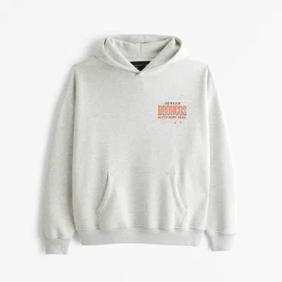 Abercrombie & Fitch Denver Broncos Graphic Popover Hoodie In White