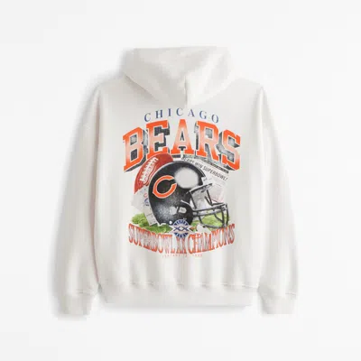 Abercrombie & Fitch Chicago Bears Graphic Popover Hoodie In White