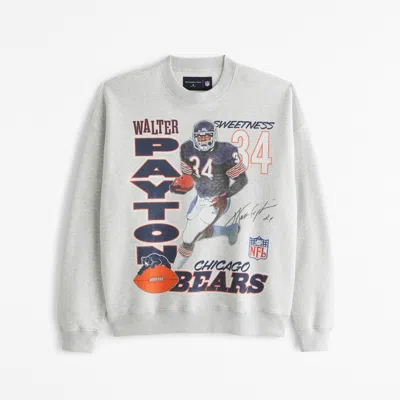 Abercrombie & Fitch Walter Payton Graphic Crew Sweatshirt In White