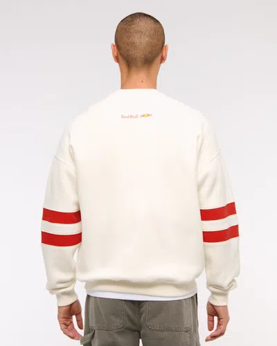 Abercrombie & Fitch Oracle Red Bull Racing Graphic Crew Sweatshirt In White