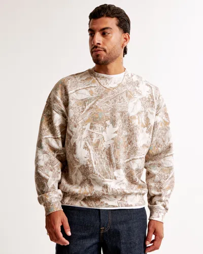 Abercrombie & Fitch Essential Crew Sweatshirt In White