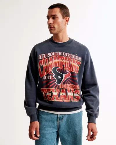 Abercrombie & Fitch Houston Texans Graphic Crew Sweatshirt In Multi