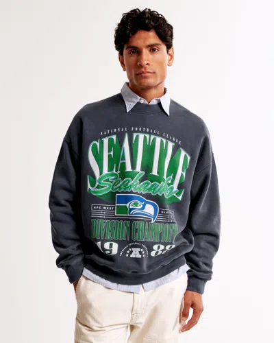 Abercrombie & Fitch Seattle Seahawks Graphic Crew Sweatshirt