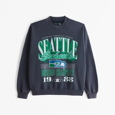 Abercrombie & Fitch Seattle Seahawks Graphic Crew Sweatshirt