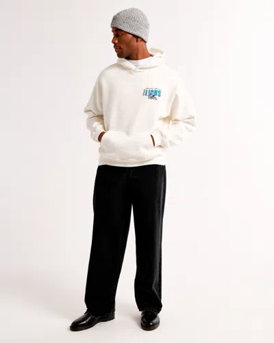Abercrombie & Fitch Detroit Lions Graphic Popover Hoodie In Neutral