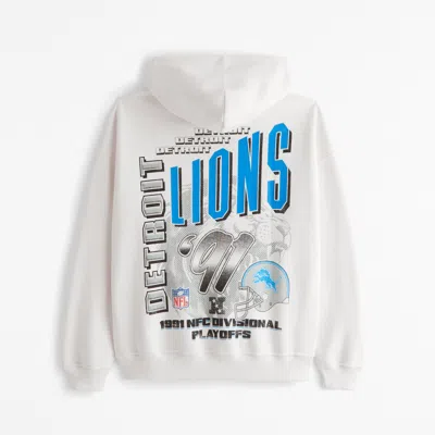 Abercrombie & Fitch Detroit Lions Graphic Popover Hoodie In Neutral