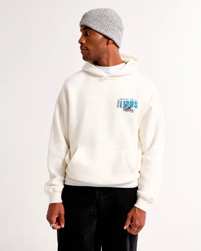 Abercrombie & Fitch Detroit Lions Graphic Popover Hoodie In Neutral