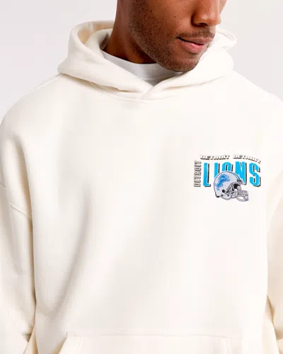 Abercrombie & Fitch Detroit Lions Graphic Popover Hoodie In Neutral
