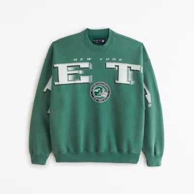 Abercrombie & Fitch New York Jets Graphic Crew Sweatshirt In Green