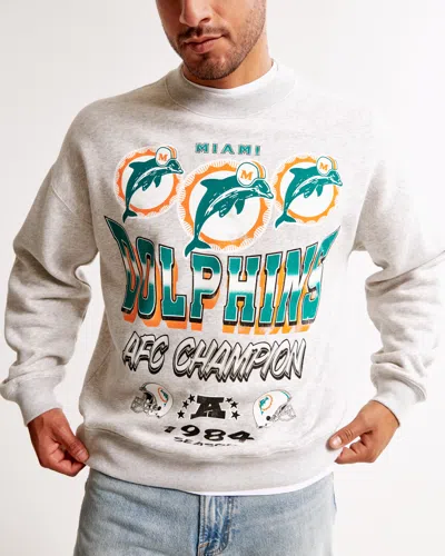 Abercrombie & Fitch Miami Dolphins Graphic Crew Sweatshirt In Multi