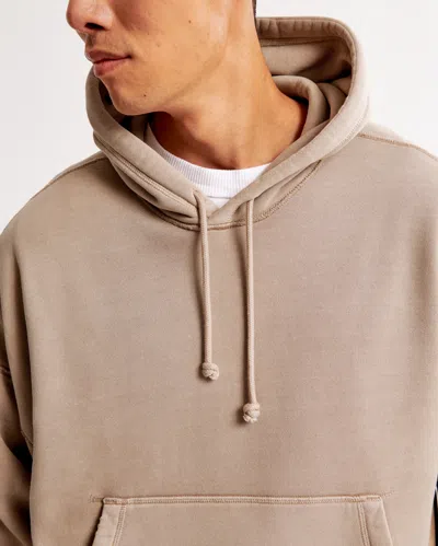 Abercrombie & Fitch Essential Cropped Popover Hoodie In Brown