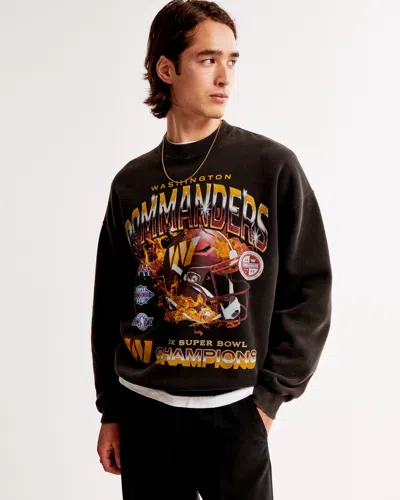 Abercrombie & Fitch Washington Commanders Graphic Crew Sweatshirt In Brown