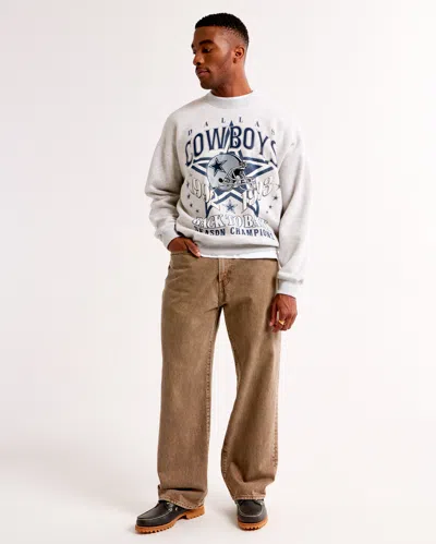 Abercrombie & Fitch Dallas Cowboys Graphic Crew Sweatshirt In Neutral