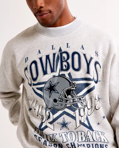 Abercrombie & Fitch Dallas Cowboys Graphic Crew Sweatshirt In Neutral
