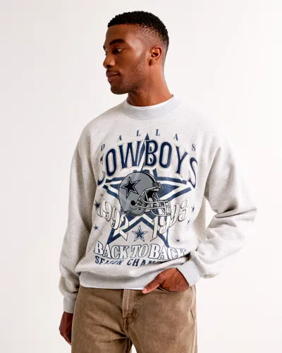 Abercrombie & Fitch Dallas Cowboys Graphic Crew Sweatshirt In Neutral