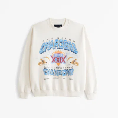 Abercrombie & Fitch Vintage 1994 Chargers Graphic Crew Sweatshirt In White