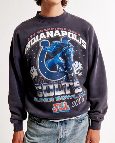 Abercrombie & Fitch Indianapolis Colts Graphic Crew Sweatshirt In White