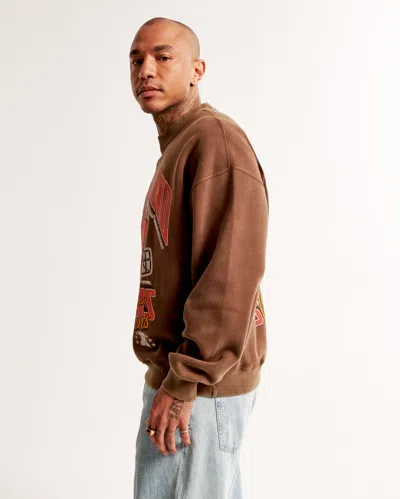 Abercrombie & Fitch Cleveland Browns Graphic Crew Sweatshirt In Brown