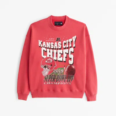 Abercrombie & Fitch Kansas City Chiefs Graphic Crew Sweatshirt In Red