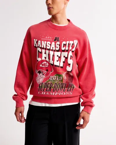 Abercrombie & Fitch Kansas City Chiefs Graphic Crew Sweatshirt In Red